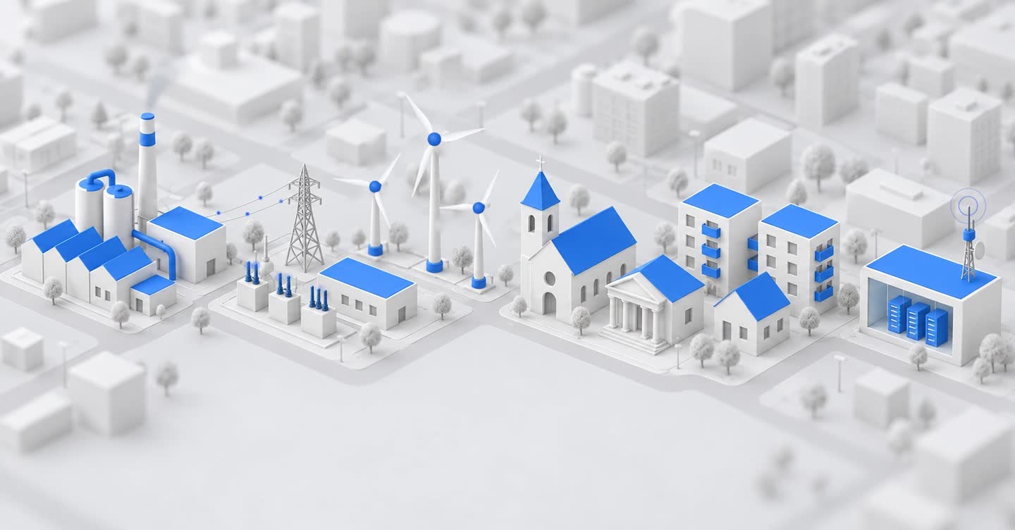 Città con impianti e edifici serviti da Genesi